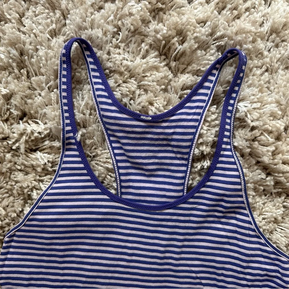Lululemon What The Sport Singlet Tank Purple Stripe Athletic Activewear